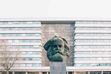 Karl-Marx-Monument in Chemnitz in der Innenstadt