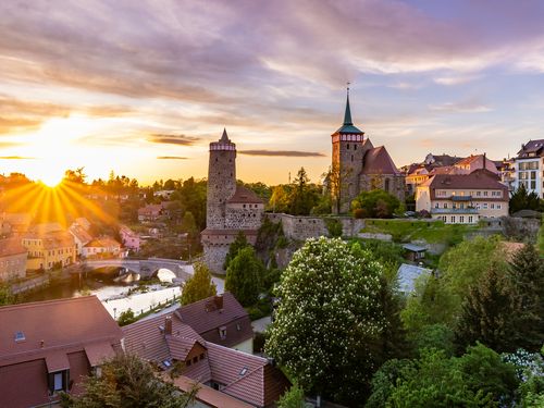 Panaromablick Altstadt Bautzen bei Sonnenuntergang // Sunset over Bautzen