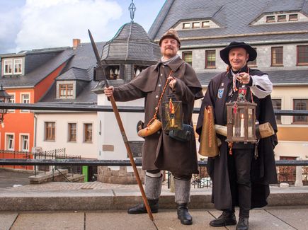 Eine Stadtführung mit dem Schwarzenberger Tuermer und der Nachtwaechter 