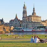 Elberadweg, Dresden - Canalaetto Blick