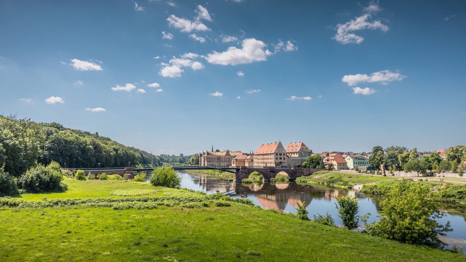 Stadtansicht von Grimma im Sommer / City view of Grimma in summer