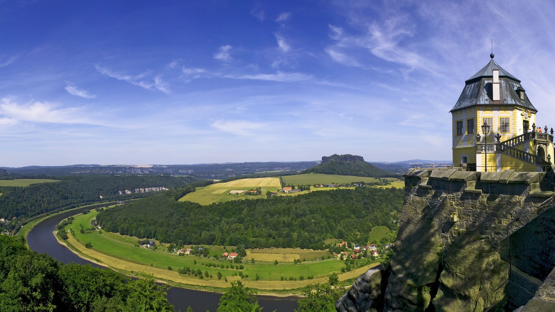 Blick von der Festung Königstein in der Sächsischen Schweiz