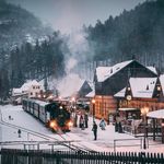 Oybin im Winter, Bahnhof der Schmalspurbahn