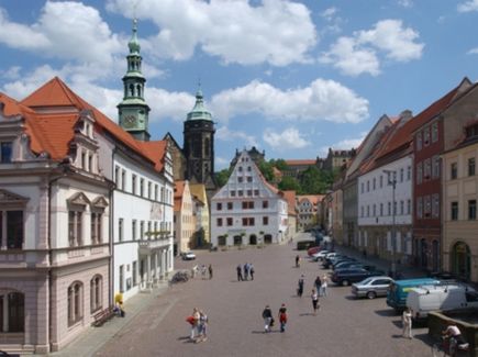 Blick auf den Markt in Pirna 