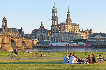 Elberadweg, Dresden - Canalaetto Blick
