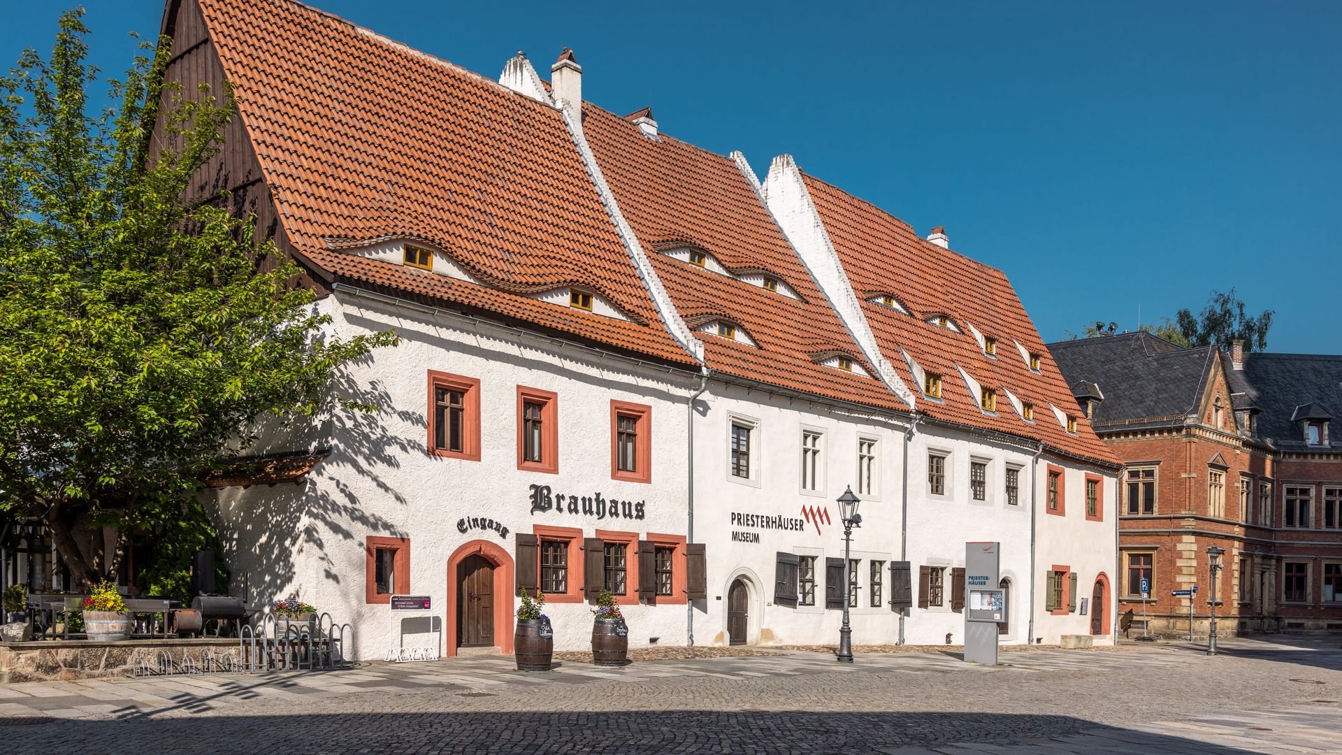 Priesterhäuser in Zwickau im Sonnenschein / Priests' Houses in Zwickau in the sunshine