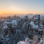Basteibrücke im Schnee