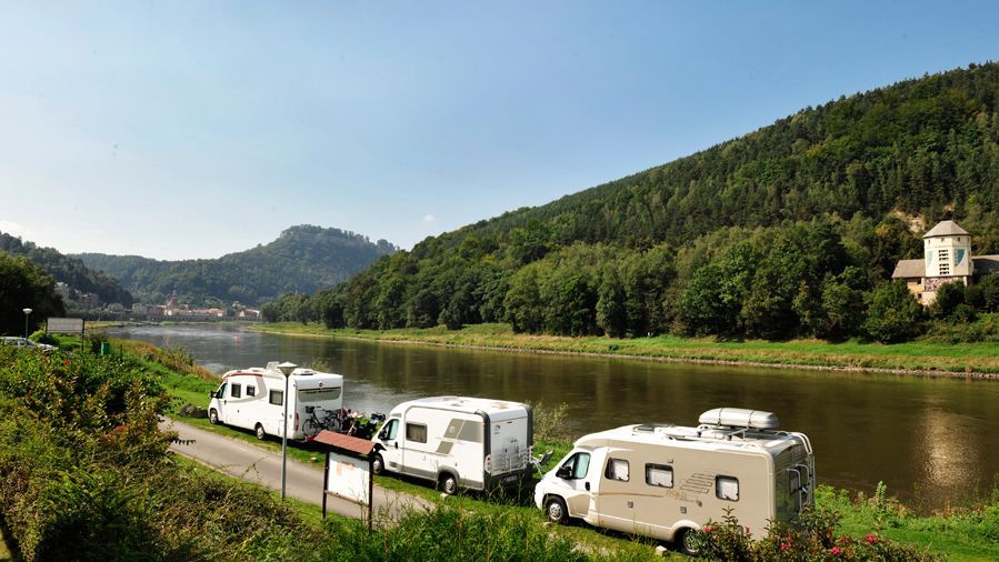 Campingplatz in Königstein / Sächsische Schweiz direkt an der Elbe