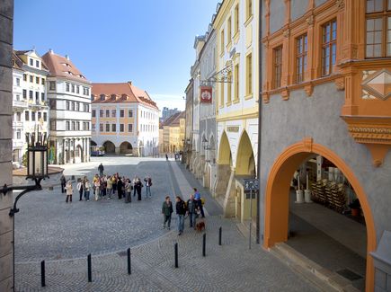 Blick von leicht oben auf den Görlitzer Untermarkt 