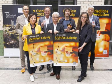 Gruppenfoto Pressegespräch Lichtfest Leipzig 2025