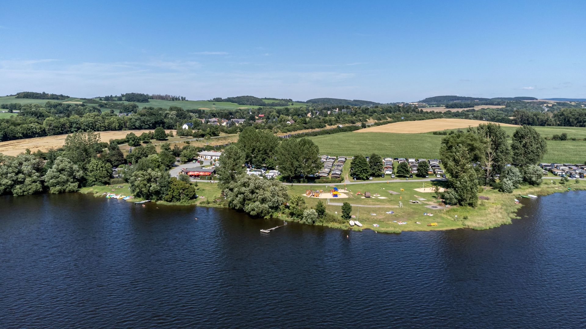 Campingplatz an der Talsperre Pierk im Vogtland