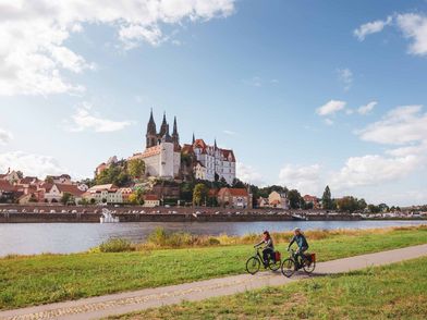 Elberadweg in Sachsen, Meissen mit Albrechtsburg
