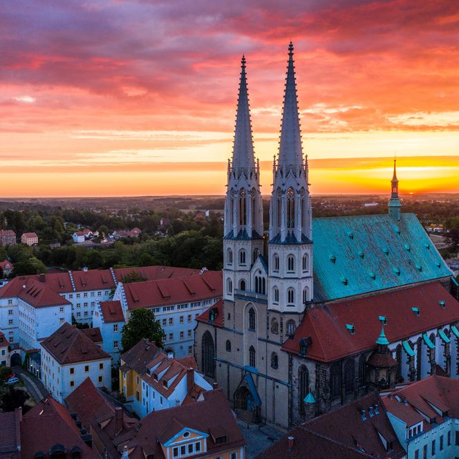 Peterskirche in Görlitz im Abendrot / Church of St Peter and Paul in Görlitz at sunset