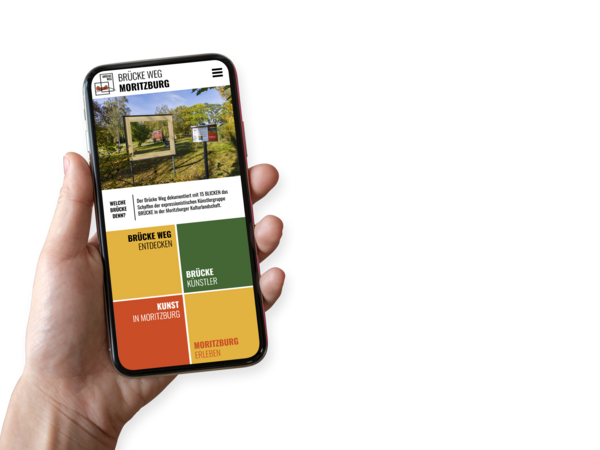 Brücke-Weg-App auf dem Handy-Display