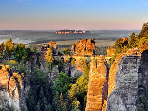 Malerweg - Wanderweg in der Sächsischen Schweiz, Blick auf die Bastei