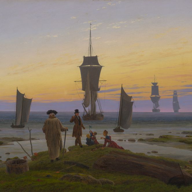 Das Gemälde "Lebensstufen" von Caspar David Friedrich, ist im Museum der bildenden Künste in Leipzig zu sehen.