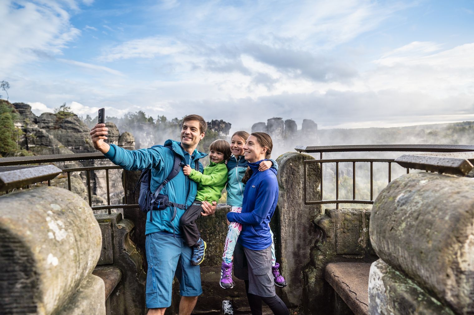 Malerweg - Wanderweg in der Sächsischen Schweiz, auf der Basteibrücke