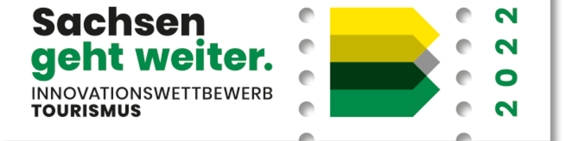 Logo Sachsen geht weiter. Innovationswettbewerb Tourismus 2022