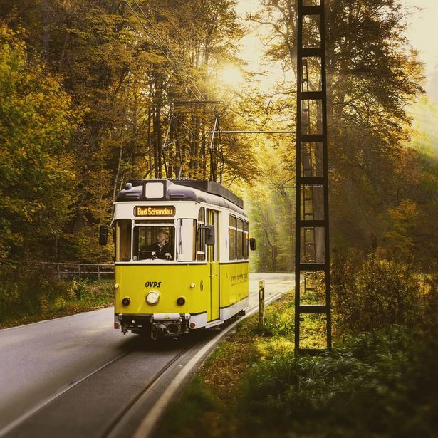 Kirnitzschtalbahn in der Saechsischen Schweiz