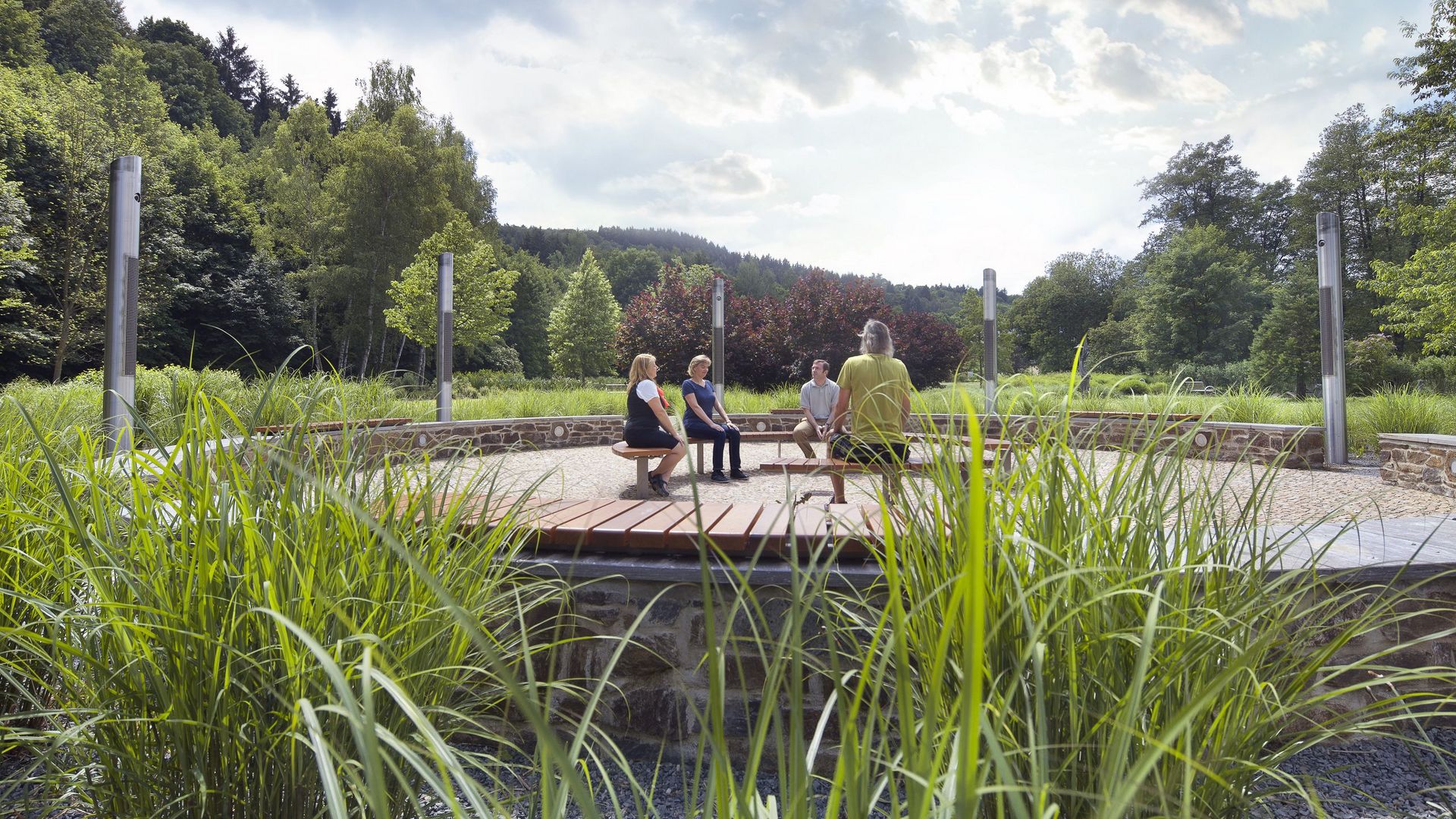 Klanginsel im Kurpark Thermalbad Wiesenbad