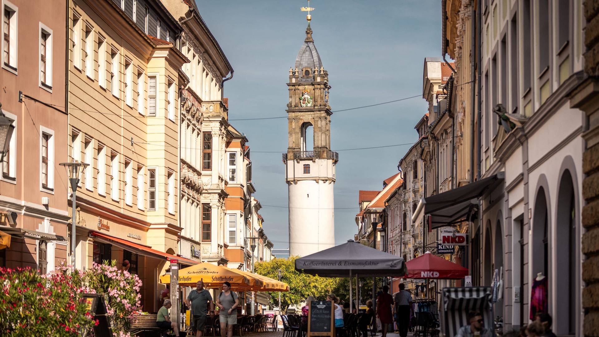 Altstadt von Bautzen mit Reichenturm im Sonnenschein / Old town of Bautzen with Reichenturm tower in the sunshine