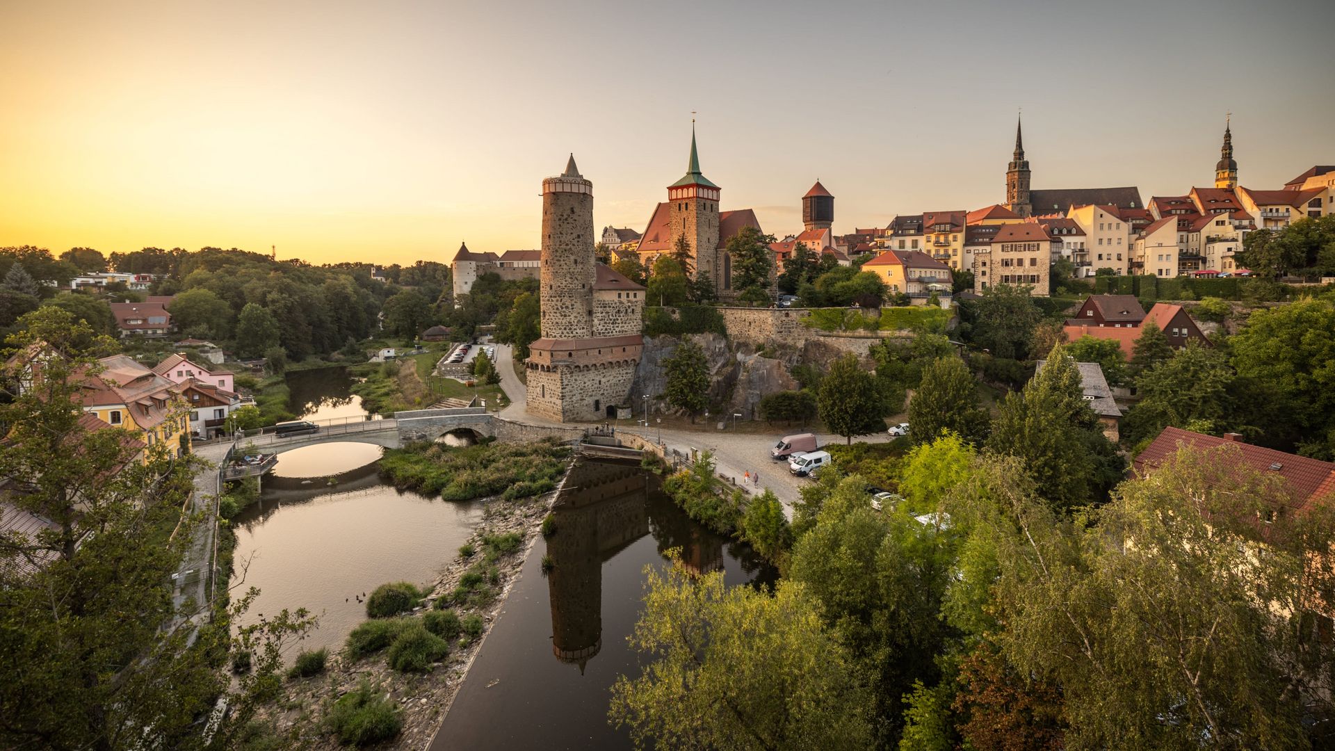 Stadtansicht von Bautzen in der Abendsonne / City view of Bautzen in the sunset