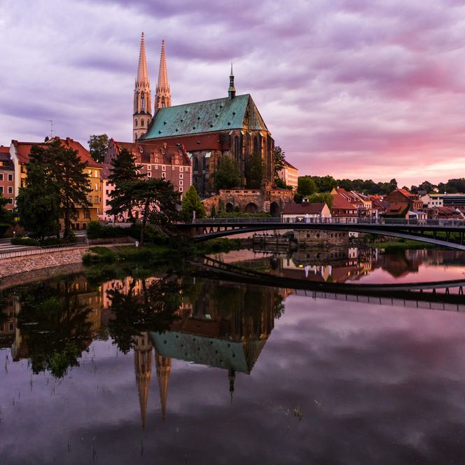 Peterskirche in Görlitz im Abendrot / Church of St Peter and Paul in Görlitz at sunset
