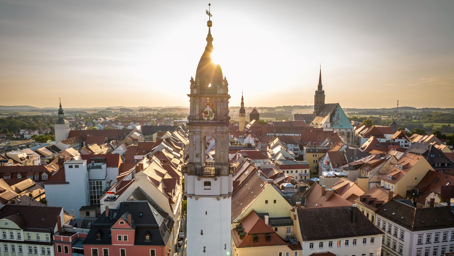 Stadtansicht von Bautzen in der Abendsonne / City view of Bautzen in the sunset