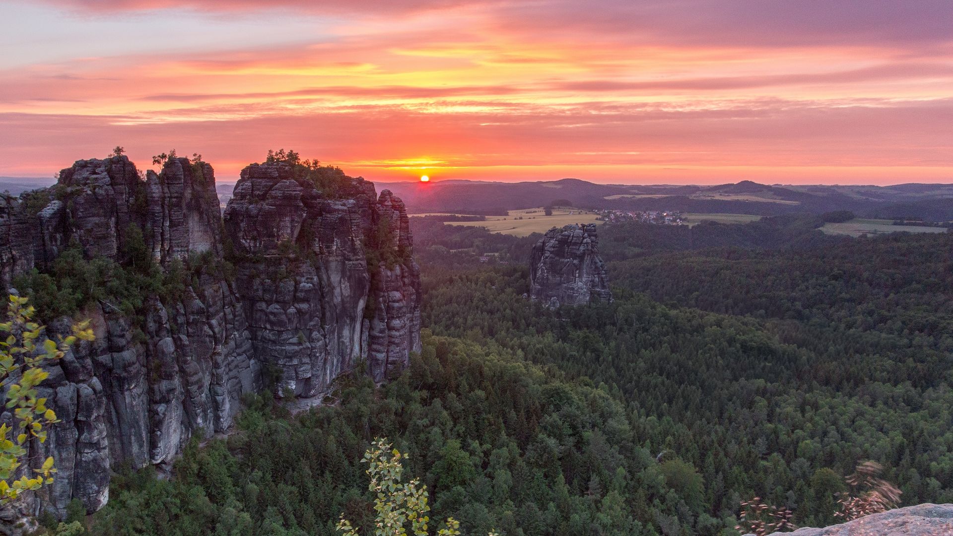 Malerweg - Wanderweg in der Sächsischen Schweiz, Blick auf die Schrammsteine