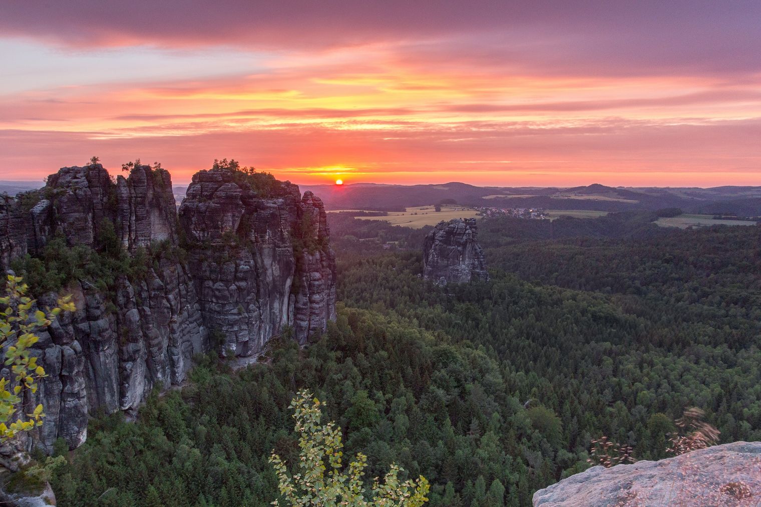 Malerweg - Wanderweg in der Sächsischen Schweiz, Blick auf die Schrammsteine