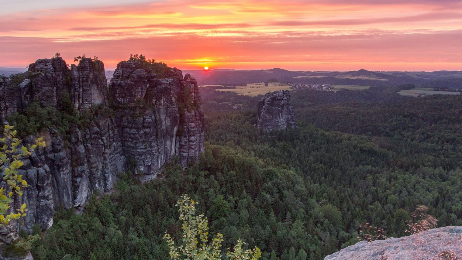 Malerweg - Wanderweg in der Sächsischen Schweiz, Blick auf die Schrammsteine