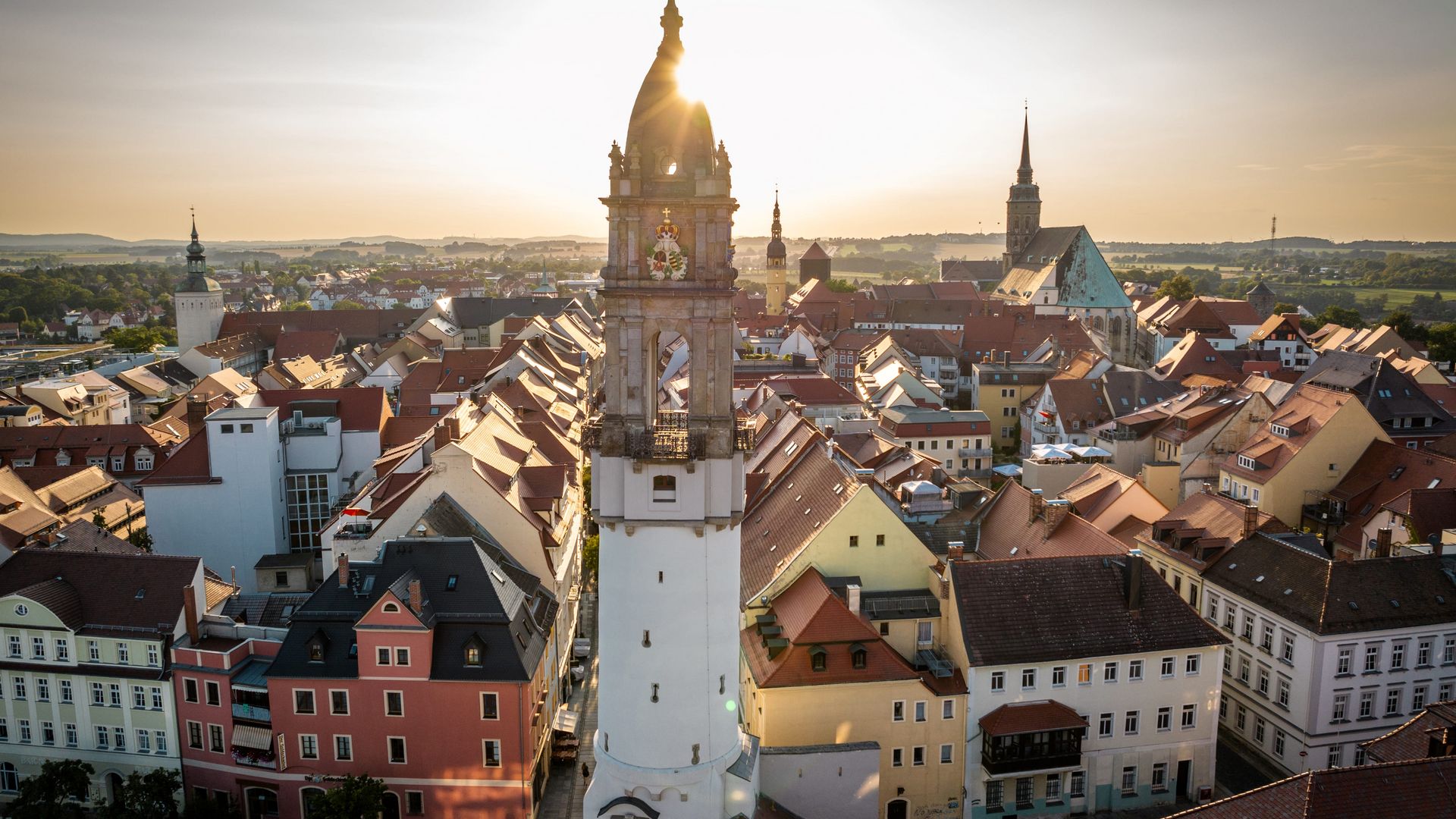 Stadtansicht von Bautzen in der Abendsonne / City view of Bautzen in the sunset